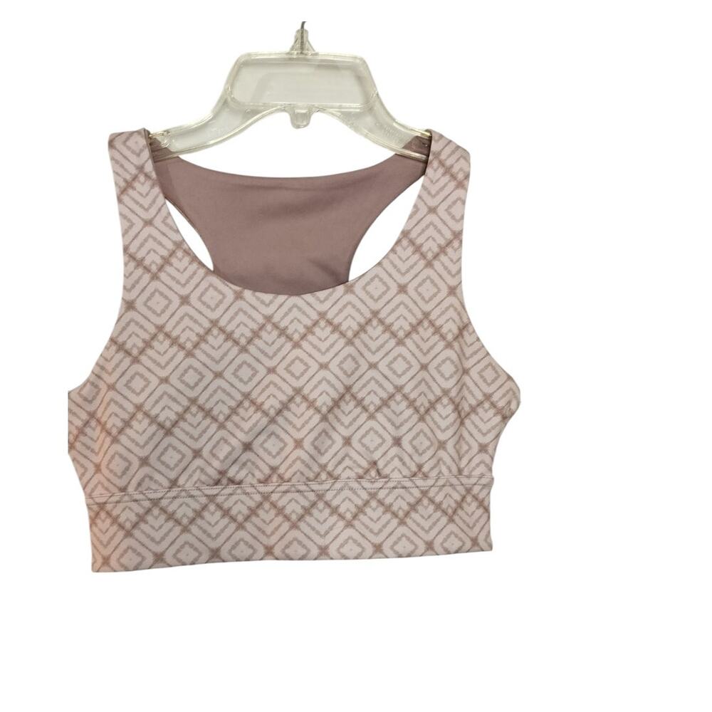 4009) Max Studio Performance Mauve Combination Leo Reversible Sport Bra Small